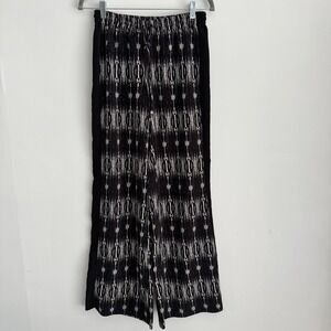 PHILOSOPHY sz S Flowy Wide Leg Artsy‎ Supple Abstract Print Pants Black/white